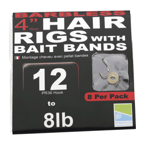 Preston Innovations Hair Rigs With Bait Bands