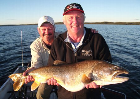 The Yukon... and a rather special catch for Chris Tarrant (seen with fishing pal John horsey).