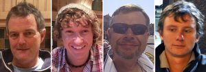 The four men who died when the Cheeki Rafiki capsized in the mid Atlantic in May 2014