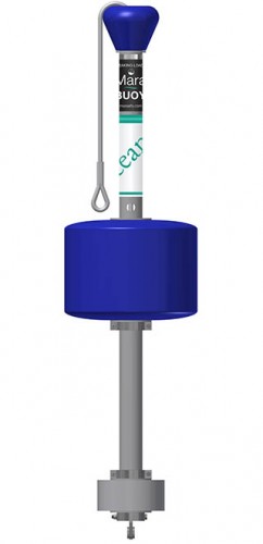 The Mara Buoy features a galvanised steel backbone through which the mooring force is transmitted from the mooring line to the mooring chain