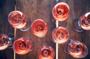 glasses of rosé Champagne