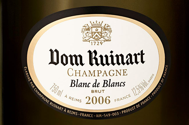 dom ruinart 2006 label, dom ruinart champagne
