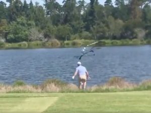 WATCH: Golfer Completely Loses It And Launches ALL Clubs In Lake