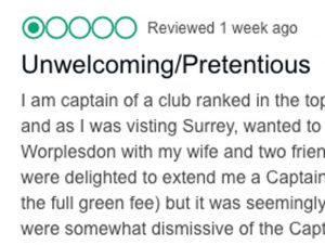 Club Captain Leaves Awful Tripadvisor Review After Being Declined A Courtesy