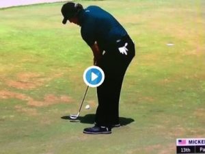 WATCH: Phil Mickelson Hits Moving Ball At US Open