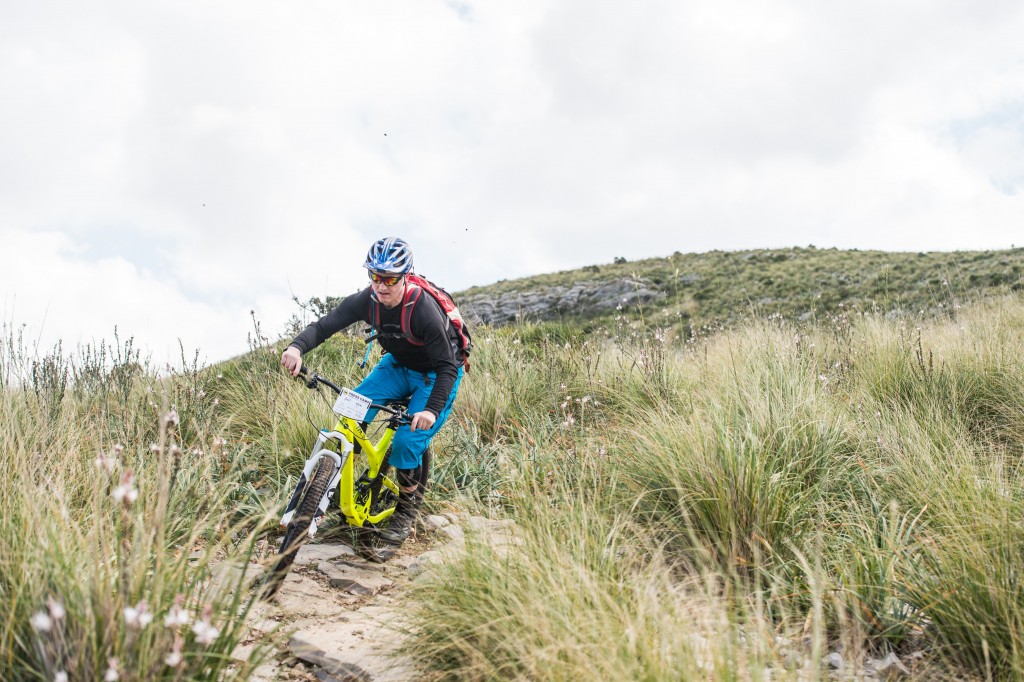 MBR tech ed Paul Burwell tests the Magura brakes on the trails of Mallorca