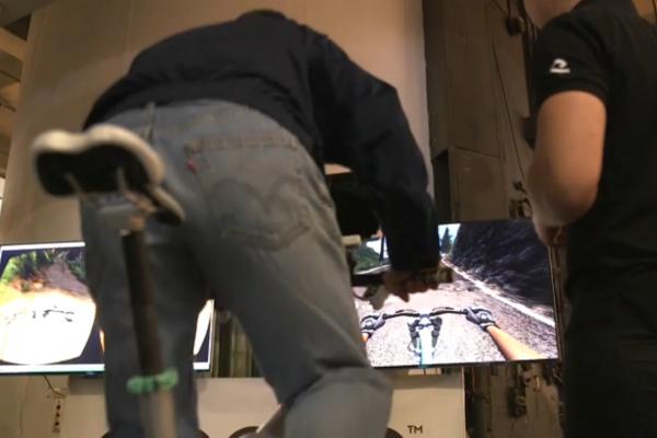 The Ebove can be used either with a screen or the virtual reality headset