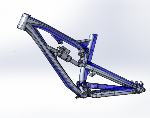 A comparison of the new frame (grey) and the old one (purple)