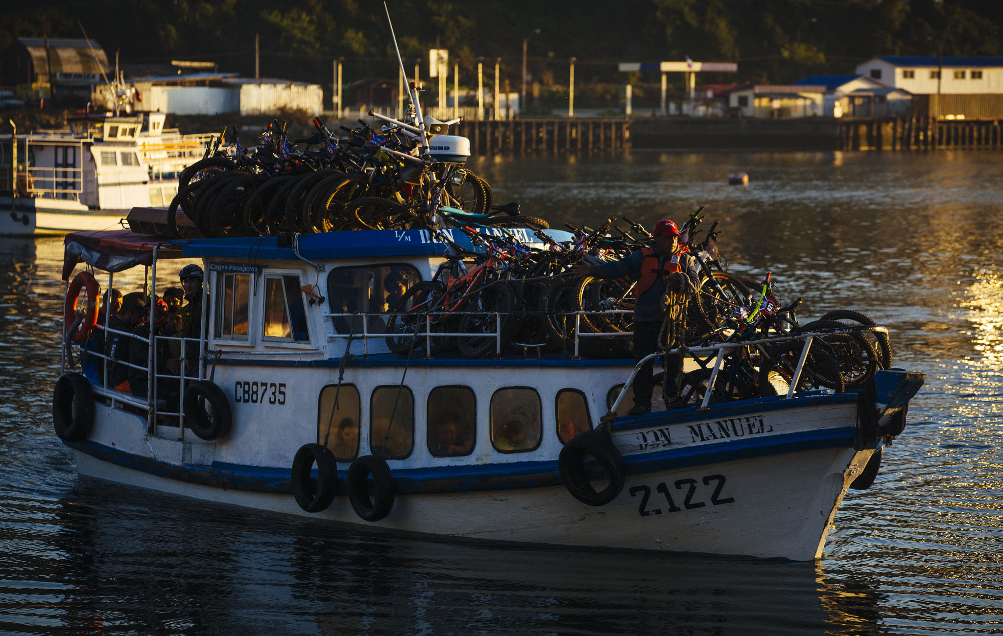 Athletes arrive at the venue for the first day of racing