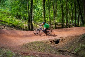 James Addison, Chairperson of Dean Trail Volunteers riding Launchpad
