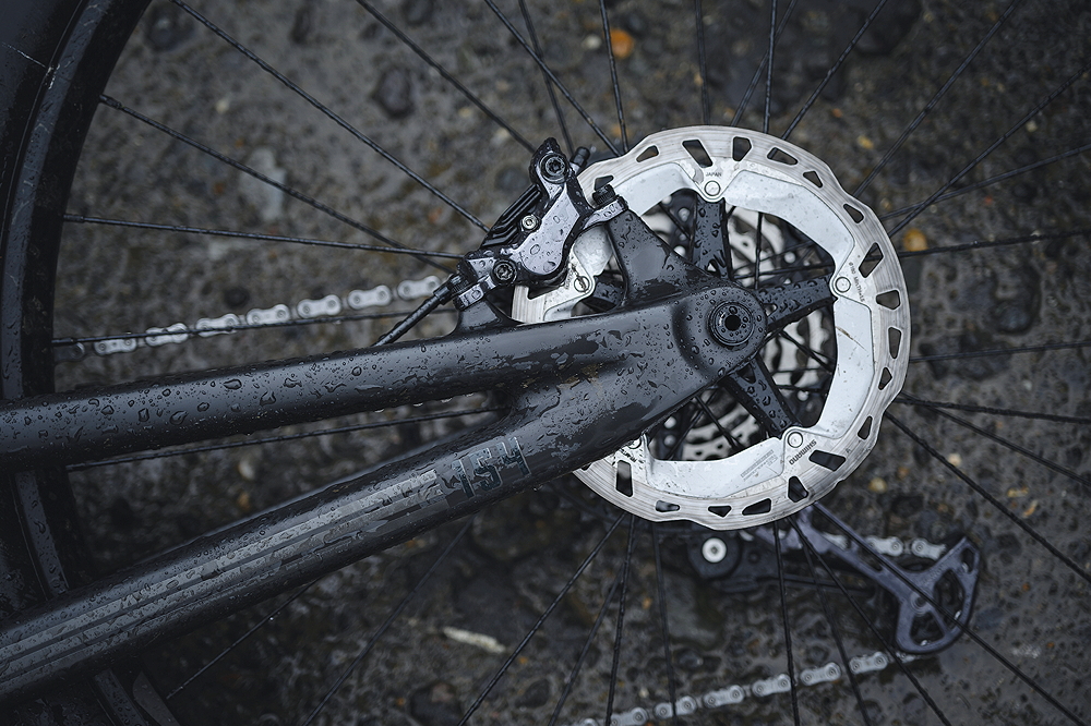 XT four-piston brakes offer an abundance of stopping power