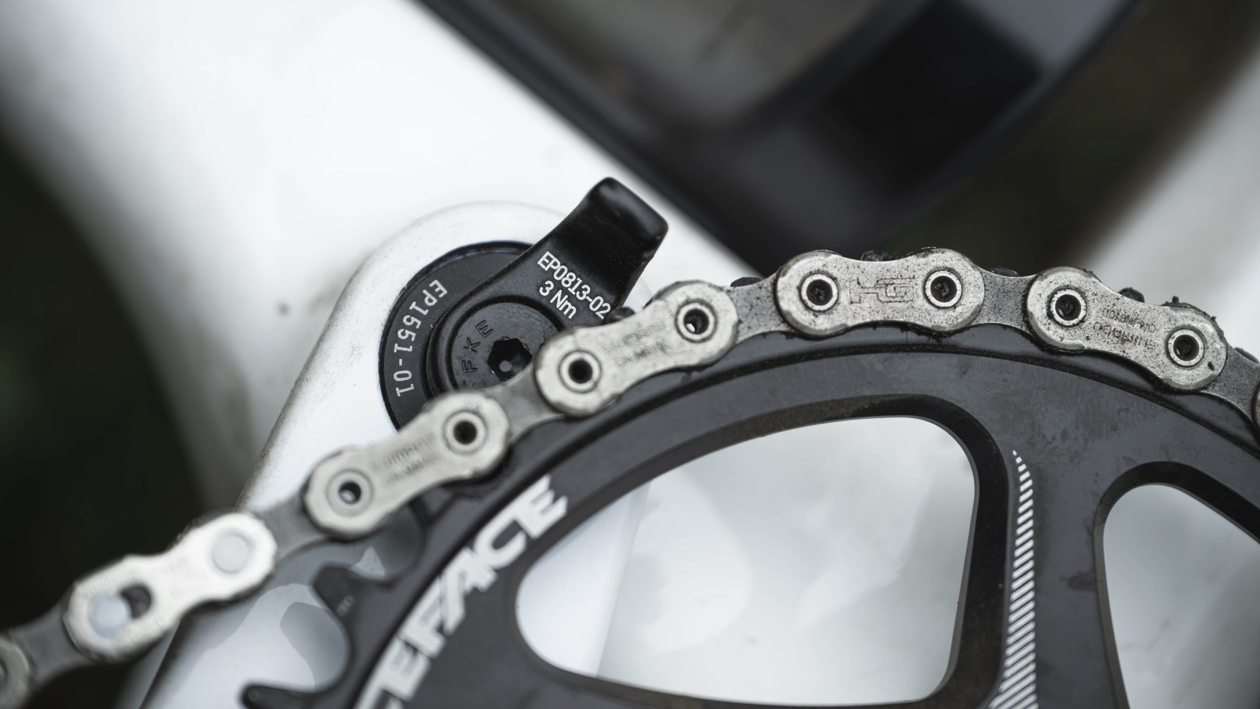 Canyon Lux World Cup CFR XC mountain bike chain guide detail