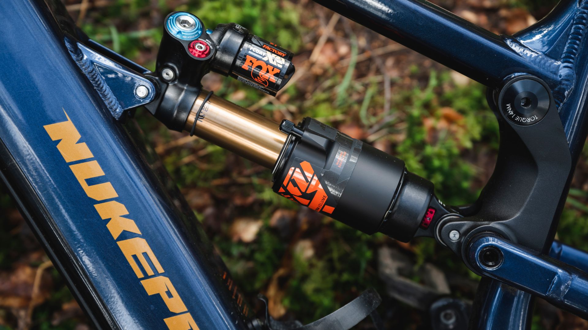 Shock detail on the Nukeproof Megawatt 297 Factory 2023 eMTB review