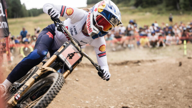 Tahnee Seagrave performs at UCI DH World Championship in La Massana, Andorra on August 31, 2024