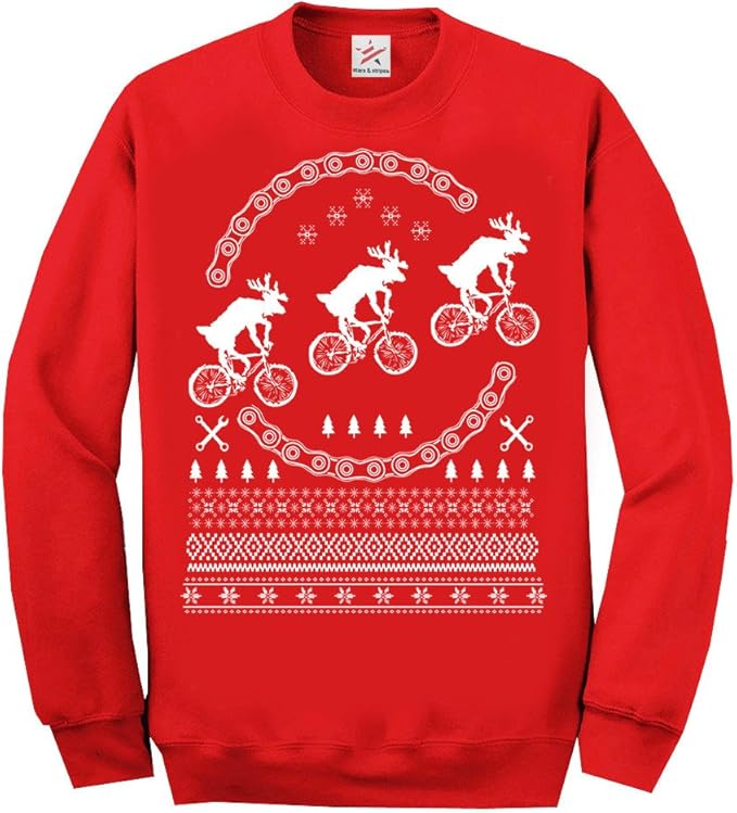 Reindeer riding a bike Christmas jumper