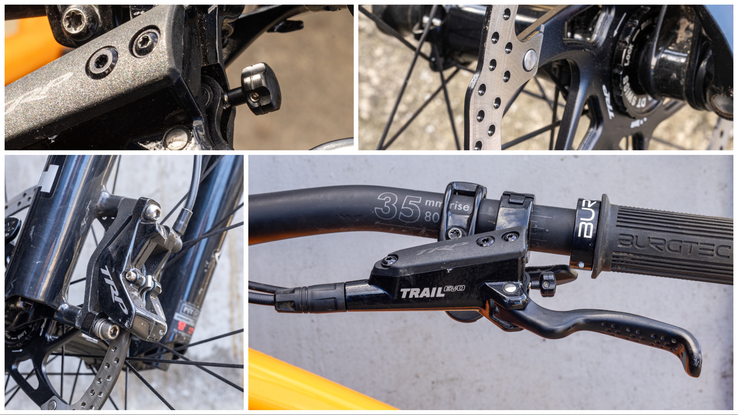 With rock-solid lever feel and power, TRP's Trail Evo brakes are ideal for  riders with big enough hands to grab them MBR
