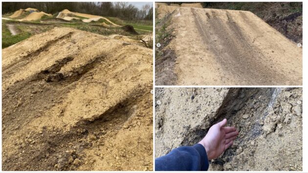 damage to Bolehills BMX track in Sheffield by electric Surron motorbikes