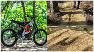 Illegal electric motorcycle trail damage