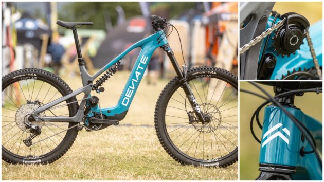 I spotted Deviate’s new Kurgan e-bike hiding in plain sight at the Ard Rock enduro: with a high-pivot suspension design and 165mm travel it could be Scotland’s answer to the Forbidden Druid CorE