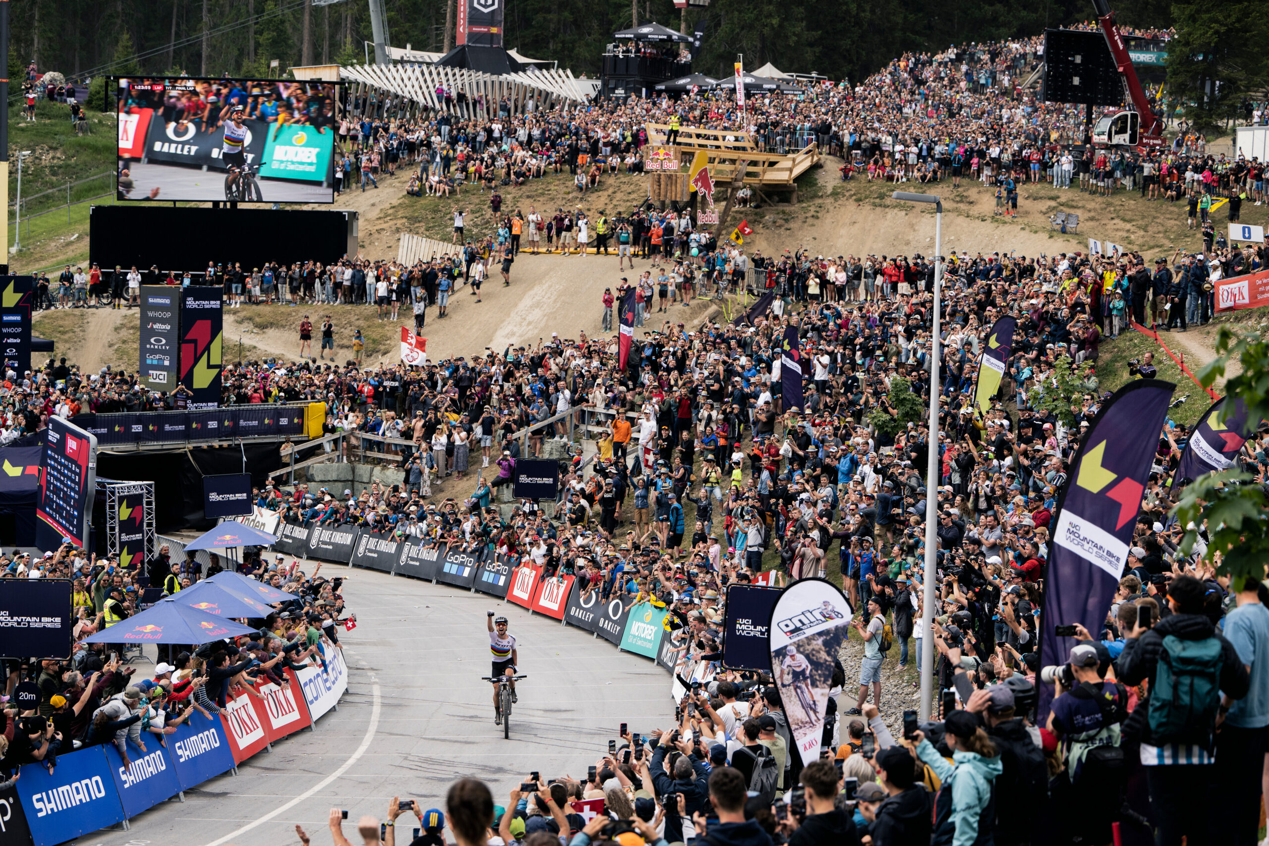 Nino Schurter performs at UCI XCO World Cup in Lenzerheide, Switzerland on June 11, 2023 // Bartek Wolinski / Red Bull Content Pool // SI202306110956 // Usage for editorial use only //