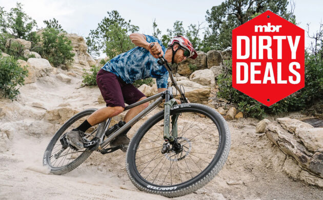 Hunt Trail Wide Wheelset on a bike with the MBR Dirty DEals logo
