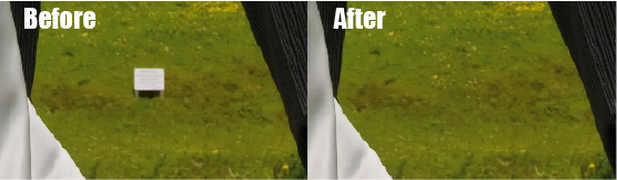 Removing objects: before and after images