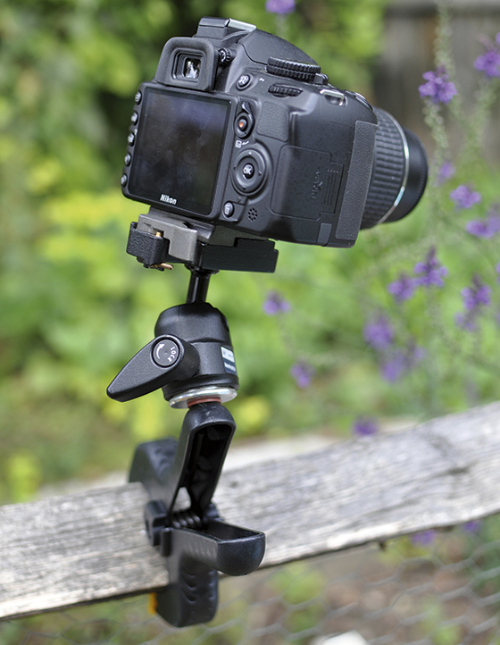A quick clamp makes a great alternative to a beanbag, especially if you’re shooting in the urban jungle where there are usually plenty of rails and poles to clamp a camera to.