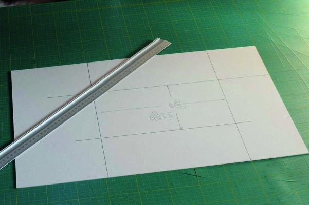 5. Marking Up The Mount For Cutting - Again, the grid on the board makes life much easier. While things like this may seem unimportant to mention, little elements such as this can save you a great deal of bother and time when arranging your exhibition.