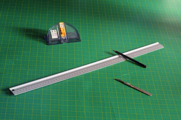 1. What You Need - You will need an Olfa mat cutter, a straight edge, a pencil, a scalpeol and a Rotatrim cutting board or other cutting surface. Exhibitions are normally 'panic stations' as there's never enough time or money. We cut the mounts while Frances was still working on the hand-coloured prints from her latest series.