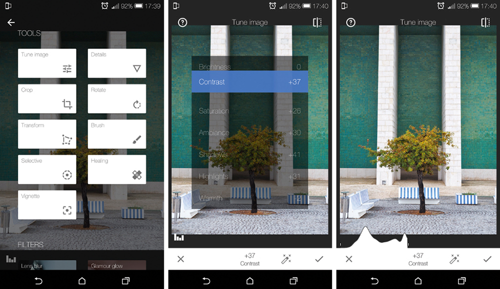 Snapseed screens