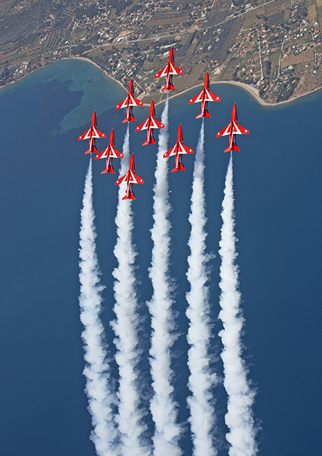 SCA-Official-20160422-447-108 SAC Adam Fletcher (Fletch) Royal Air Force Aerobatic Team Photographer (RAFAT) Aged 34 and born in Derby, Fletch attended both Kilburn Infant and Primary Schools, before moving to John Flamsteed Community School and finally South East Derbyshire Collage to complete his education. Prior to the RAF, Fletch worked as a photographer for the Derby Evening Telegraph until joining up in 2004. Before the Red Arrows, Fletch has enjoyed postings to RAF Northolt, RAF Cottesmore and RAF Wittering, serving as a RAF photographer all over the world and on deployments to HMS Manchester, Iraq and Afghanistan. Arrival Loop The Royal Air Force Aerobatic Team (RAFAT), The Red Arrows pull up for the arrival loop into diamond. Flying at 6 feet apart at 320 MPH to start their 24 minute display. The images was taken during a photo chase while the team were deployed on Ex Springhawk in Greece Photographic Section RAFAT RAF Scampton Lincolnshire LN1 2ST Email: adam.fletcher108@mod.uk For further information please contact the RAFAT PR Manager Mr Andrew Morton 01522 733381