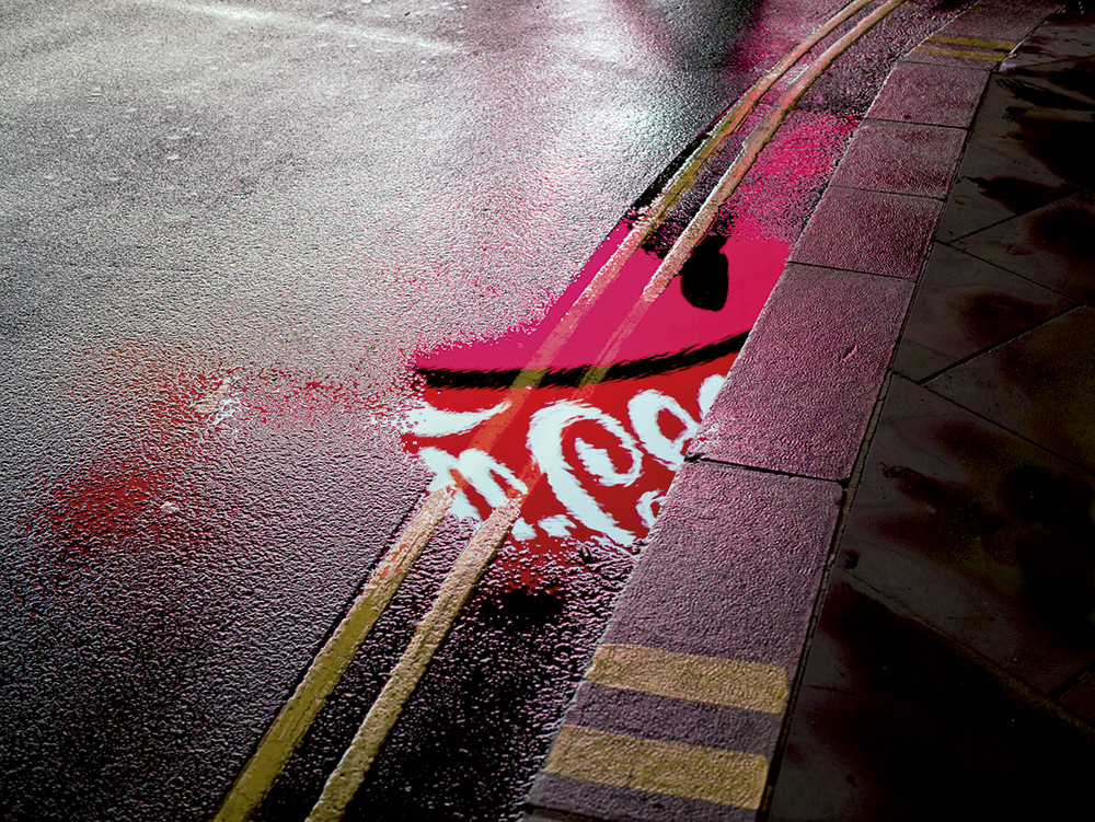 linda wisdom london reflection in puddle