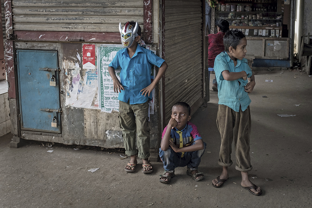 paul ratje boys in train station near sylhet bangladesh