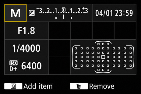 Canon EOS 5D Mark IV Custom Quick Control