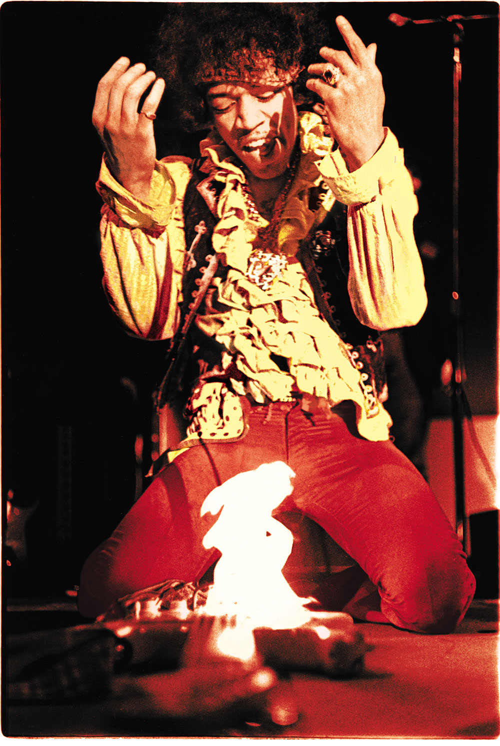 Ed Caraeff burning guitar