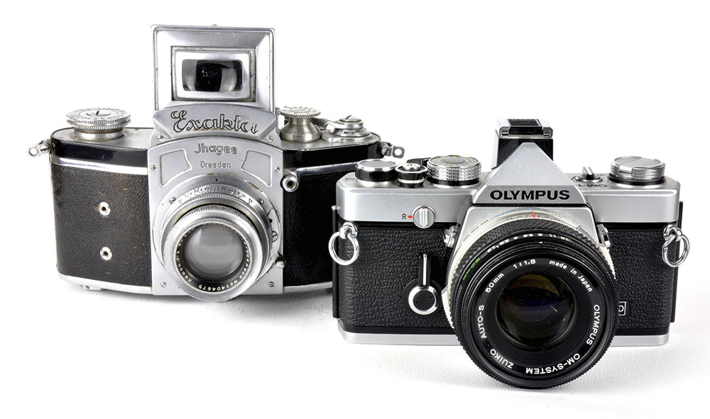 photographica Kine Exakta and Olympus OM-1n