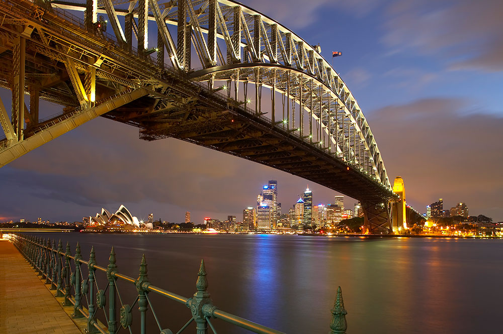 City lights Sydney skyline