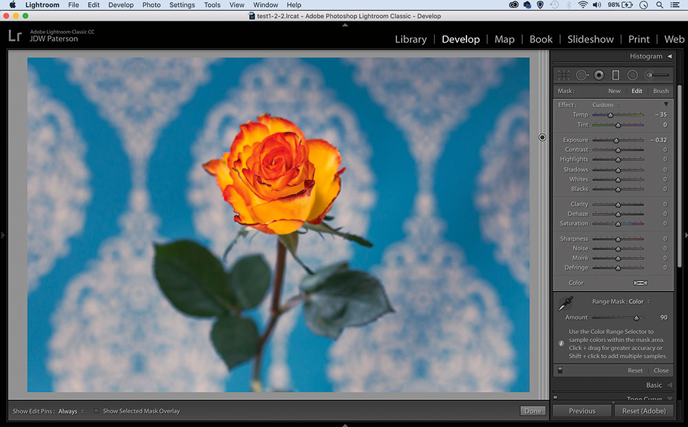 Lightroom check the overlay mask off