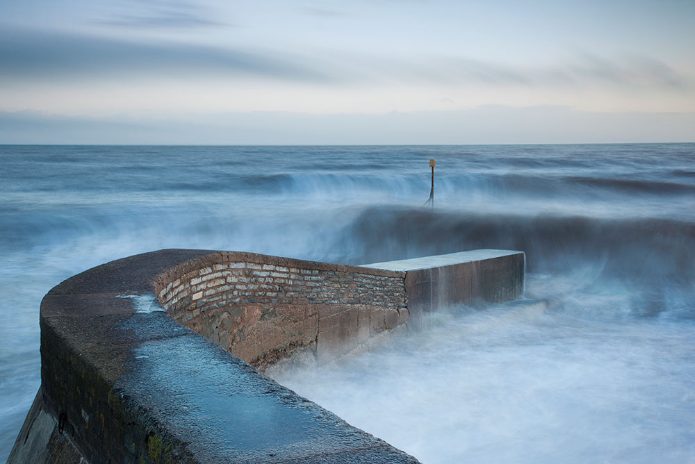 Waves off jetty Sidmouth