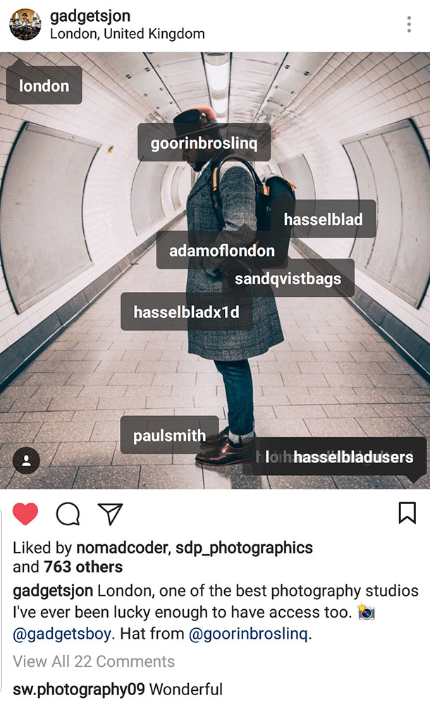 Social media tagging brands