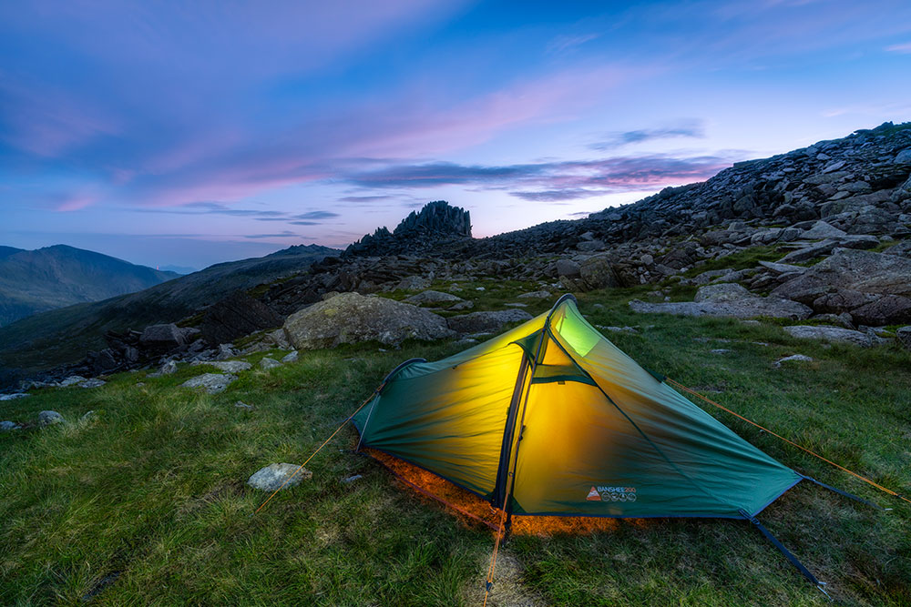 Wild camping dusk
