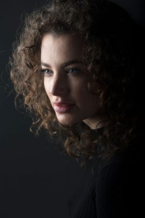 Studio set-up backlighting portrait