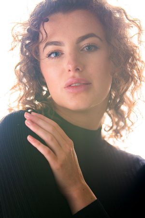 Studio set-up high-key portrait