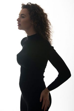 studio set-up in silhouette portrait