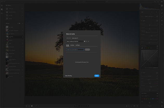 Lightroom album sharing