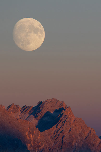 Lunar photography golden hour
