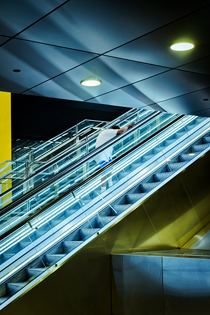 24 hour photography escalator