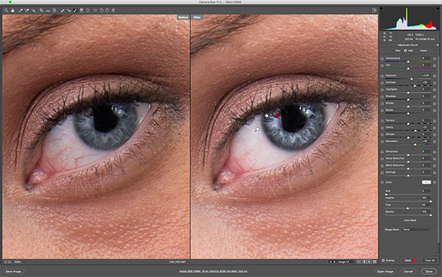 Retouch enhancing eyes