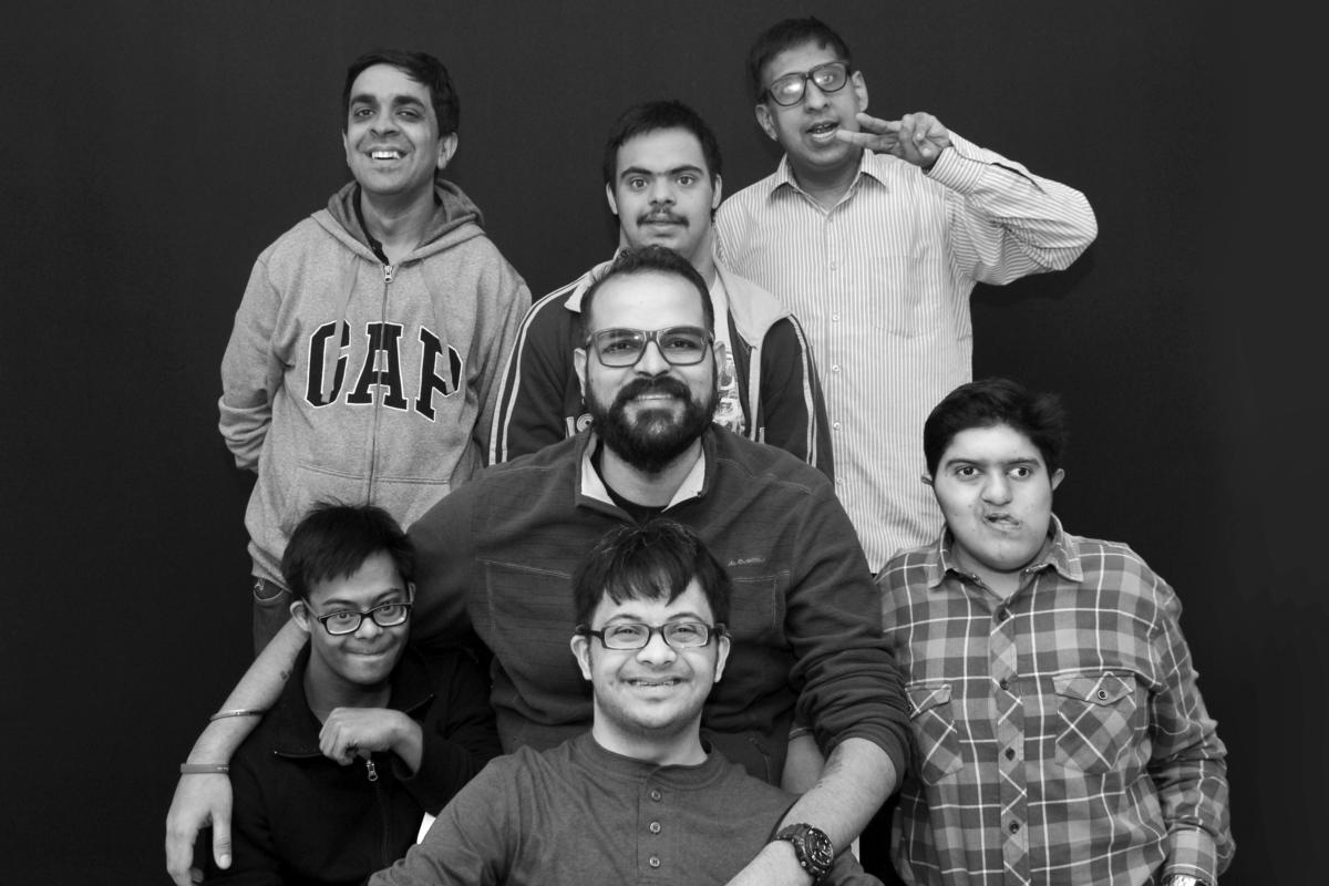 Mohit, centre, with some of the students he’s trained at KnowDisability.org