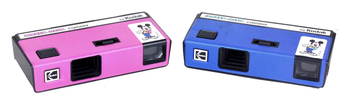 Mickey-Matic 110 cameras in pink and blue